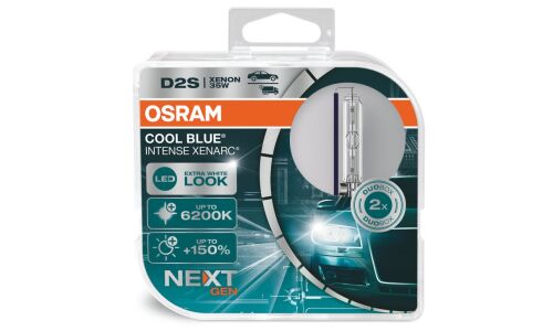 Лампа ксеноновая Osram Cool Blue Intense Xenarc (Next Gen) D2S (P32d-2), 85В, 35Вт, 6200К, комплект 2 шт, арт. 66240CBN-HCB