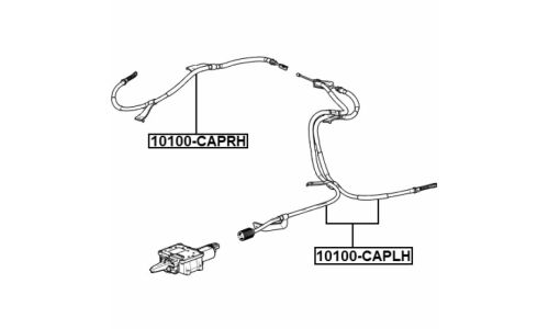 Трос ручного тормоза Febest, правый, арт. 10100-CAPRH