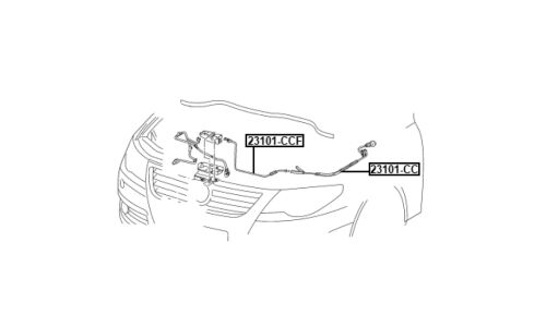 Трос привода открывания замка капота | прав/лев Febest, арт. 23101-CCF