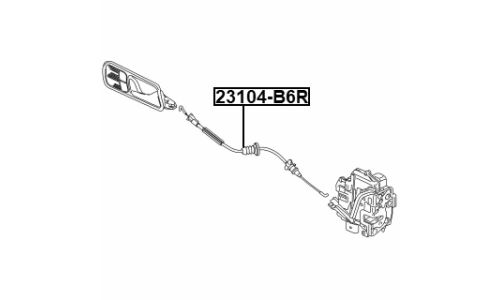 Трос внешней ручки замка двери | прав/лев Febest, арт. 23104-B6R