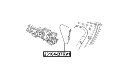 Трос внешней ручки замка двери | прав/лев Febest, арт. 23104-B7RV1