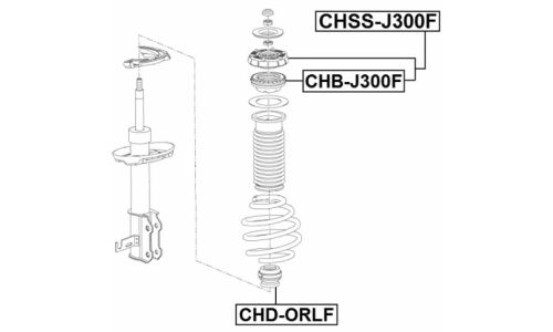 Опора амортизатора Febest, передняя, правая/левая, арт. CHB-J300F
