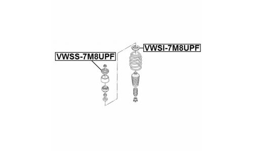 Опора амортизатора Febest, передняя, правая/левая, арт. VWSS-7M8UPF