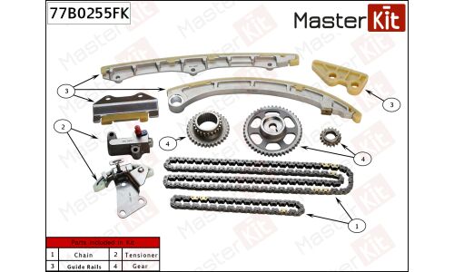 Комплект цепи ГРМ Master KiT, арт. 77B0255FK