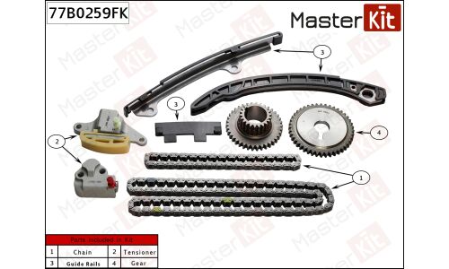 Комплект цепи ГРМ Master KiT, арт. 77B0259FK