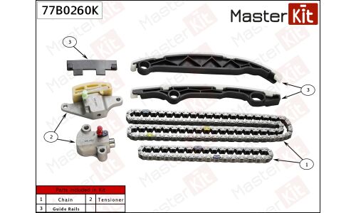 Комплект цепи ГРМ Master KiT, арт. 77B0260K