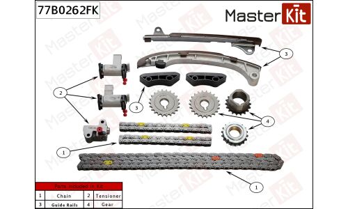 Комплект цепи ГРМ Master KiT, арт. 77B0262FK
