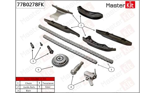 Комплект цепи ГРМ Master KiT, арт. 77B0278FK