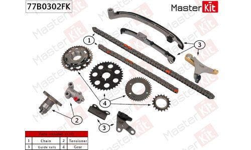 Комплект цепи ГРМ Master KiT, арт. 77B0302FK
