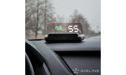 Дисплей проекционный Airline, на торпедо, с встроенным прямоугольным экраном, 12В, разъём OBD-II, арт. ALAA001