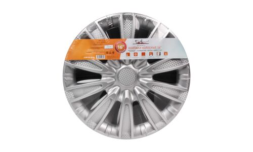 Колпаки на колеса Airline Торнадо, 16", серебристые, под карбон, 2шт, арт. AWCC-16-29