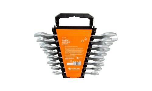 Набор рожковых ключей Airline, от 8 до 24мм, 8 предметов, арт. AT-8-49