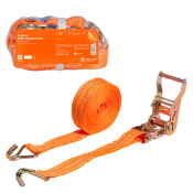 Стяжка для груза Airline, строп лента, с храповым механизмом, крюки, нагрузка до 1т, размер 25мм x 8м, арт. AS-T-23