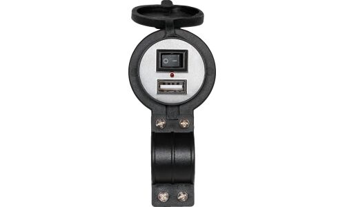 Розетка встраиваемая Airline, для мотоциклов, 12В, 1xUSB (5В, 2.1А), кабель 150см, влагозащищенная, арт. AEBJ206