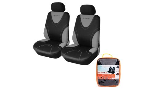 Чехлы Airline RS-1 для передних сидений, полиэстер, черно-серый цвет, 4 предмета