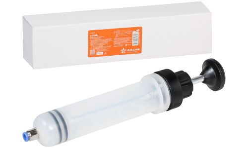 Шприц сливной/заливной Airline, пластик, 200мл, шланги Ø6мм и Ø8мм, 200мм, арт. ATBA001