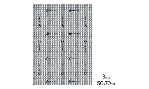 Вибропоглощающий материал Airline Base 3, толщина 3мм, 5.1кг/м², КМП 0.23, лист 500х700мм, арт. ADVI003