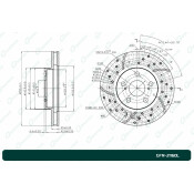 Диск тормозной перфорированный вентилируемый  GFR-21160L левый G-brake, арт. GFR21160L