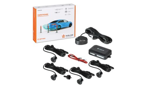 Парктроник Airline, 4 датчика, Ø19мм, звуковая индикация (звуковой зуммер), арт. AEAW002