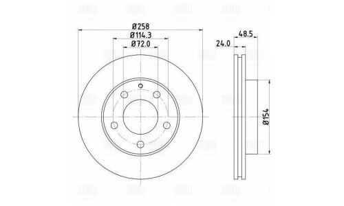 Диск тормозной Trialli, передний, правый/левый, для Mazda 626, 1 шт, арт. DF 250108