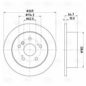 Диск тормозной Trialli, задний, правый/левый, для Toyota Camry, 1 шт, арт. DF 190322