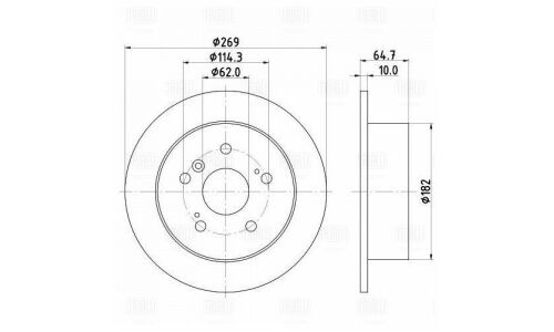 Диск тормозной Trialli, задний, правый/левый, для Toyota Camry, 1 шт, арт. DF 190322