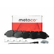 Колодки тормозные дисковые Metaco, передние, комплект на ось (4 шт), арт. 3000-409