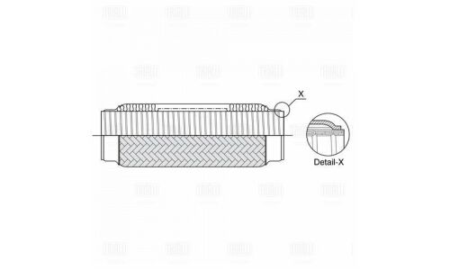 Гофра глушителя Trialli, Interlock, 40x100мм, арт. FTi 0040