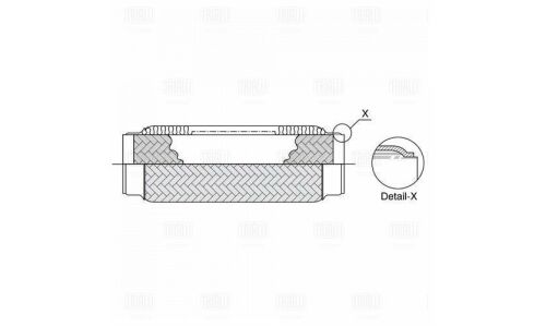 Гофра глушителя Trialli, Innerbraid, 40x200мм, арт. FT 40200