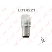 Лампа светодиодная LYNXauto P21/5W (BAY15d, S25), 12В, 21/5Вт, 12000К, синяя, 1 шт, арт. LD14221