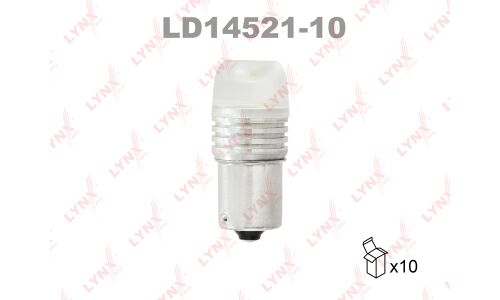 Лампа светодиодная LYNXauto P21W (BA15s, S25), 12В, 21Вт, 12000К, синяя, 1 шт, арт. LD14521-10