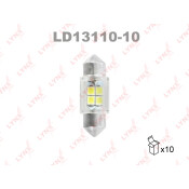 Лампа светодиодная LYNXauto Festoon (SV8.5, T11x31), 12В, 10Вт, 6800К, 1 шт, арт. LD13110-10