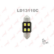 Лампа светодиодная LYNXauto Festoon (SV8.5, T11x31), 12В, 10Вт, 7000К, 1 шт, арт. LD13110C