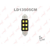 Лампа светодиодная LYNXauto Festoon C5W (SV8.5, T11x35), 12В, 5Вт, 7000К, 1 шт, арт. LD13505CM