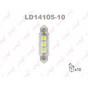 Лампа светодиодная LYNXauto Festoon (SV8.5, T11x41), 12В, 5Вт, 7000К, 1 шт, арт. LD14105-10