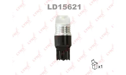 Лампа светодиодная LYNXauto W21/5W (W3x16q, T20), 12В, 21/5Вт, 7000К, 1 шт, арт. LD15621