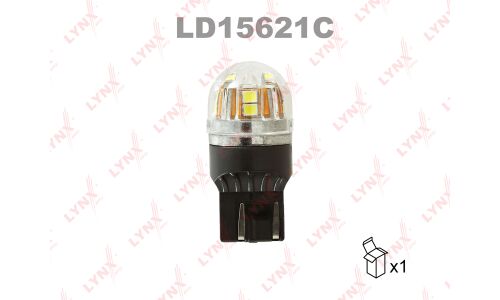 Лампа светодиодная LYNXauto W21/5W (W3x16q, T20), 12В, 21/5Вт, 6800К, 1 шт, арт. LD15621C