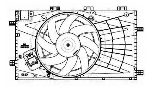 Вентилятор охлаждения радиатора Luzar, с кожухом, для двигателей 1.6i / 1.8i, для Opel Insignia, арт. LFK 2107