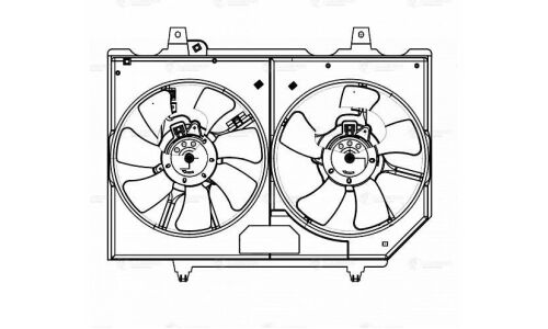 Э/вентилятор охл. для а/м Nissan X-Trail (T30) (01-) 2.0i/2.5i (2 вент.) (с кожухом) () Luzar, арт. LFK 1408