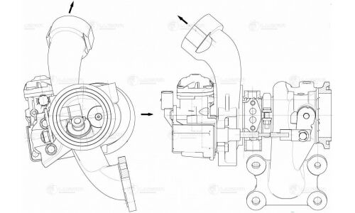 Турбокомпрессор для а/м VW Golf (13-)/Polo (10-) 1.4T [CMBA, CXSA] (тип TD025 M2) Luzar, арт. LAT 1851