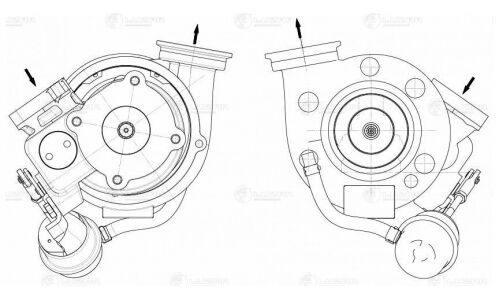 Турбокомпрессор для а/м ПАЗ Вектор Next с дв. для ЯМЗ-53423-50/53 (E-5) (тип С13-285) (с патрубком) () Luzar, арт. LAT 0343