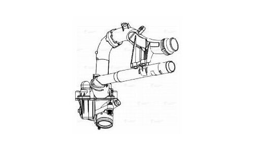 Термостат Luzar, для Mercedes-Benz C (W205), с корпусом и дополнительными патрубками, арт. LT 1526