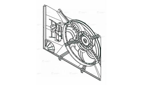 Вентилятор охлаждения радиатора Luzar, с кожухом, для двигателей 2.0i / 2.4i, для Great Wall Hover, арт. LFK 3005