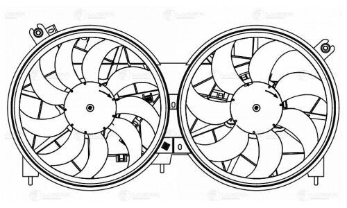 Э/вентилятор охл. для а/м Nissan Murano (Z52) (14-) 3.5i (2 вент.) (с кожухом) Luzar, арт. LFK 1442