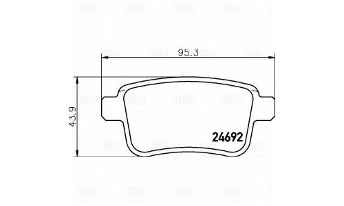 Колодки тормозные дисковые Trialli задние, комплект на ось (4 шт), арт. PF 4091