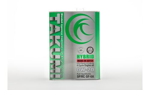 Масло моторное Takumi Hybrid 0w20, синтетическое, API SP RC, ILSAC GF-6A, для бензинового двигателя, 4л, арт. HB002000403