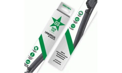 Щётка стеклоочистителя Green Star 350мм (14") бескаркасная, всесезонная, крепление J-Hook, 1 шт, арт. U00114