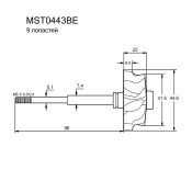 Вал турбокомпрессора Krauf, арт. MST0443BE