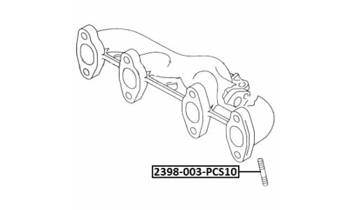 Шпилька выпускного коллектора (10 шт. в упаковке) | прав/лев Febest, арт. 2398-003-PCS10