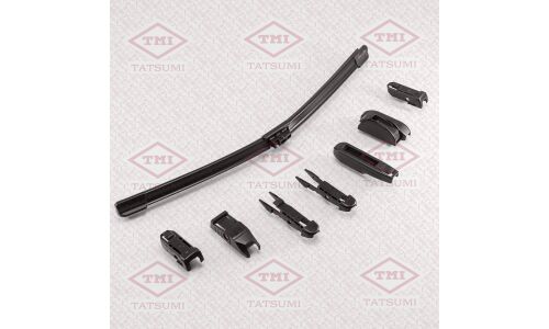 Щетка стеклоочистителя Tatsumi Flat 400мм (16") бескаркасная, всесезонная, со спойлером, для леворульных авто, 10 переходников, 1 шт, арт. TFH1040